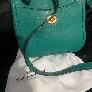 Coach Teal Leather Crossbody Bag